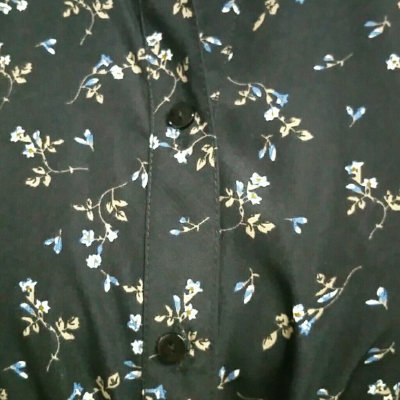 Navy floral print shirt dress - Picture 3 of 6